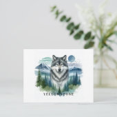 Yellowstone Wolf Postcard Postkarte (Stehend Vorderseite)