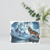 Yellowstone Wolf Postcard Postkarte (Stehend Vorderseite)