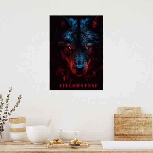 Yellowstone Wolf Poster Art (Küche)