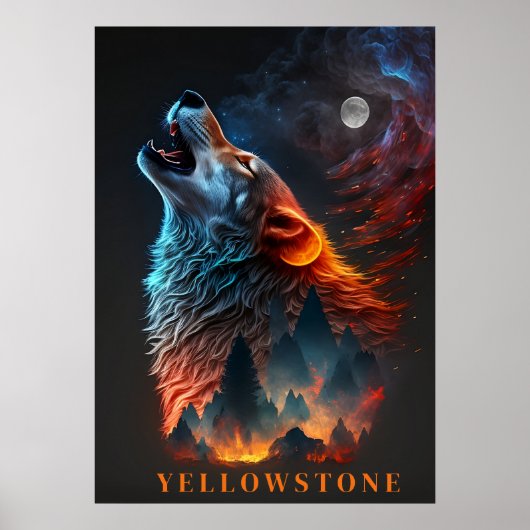 Yellowstone Wolf Poster Art (Vorne)