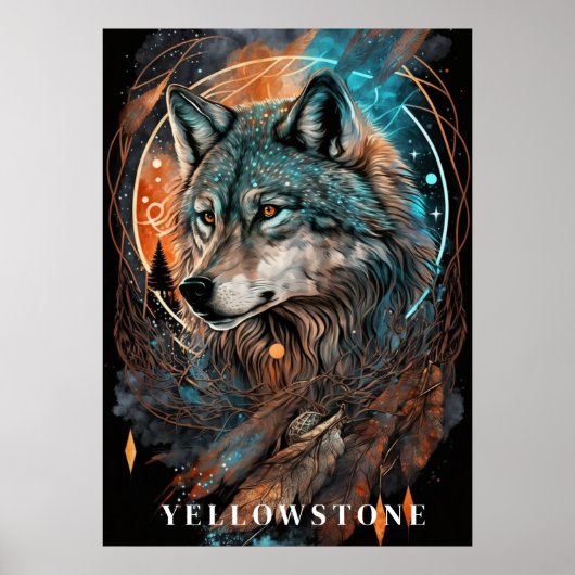 Yellowstone Wolf Poster Art (Vorne)