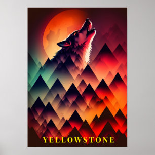 Yellowstone Wolf Poster Art