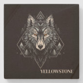 Yellowstone Wolf Sandstone Untersetzer (Vorderseite)