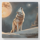 Yellowstone Wolf Sandstone Untersetzer (Vorderseite)