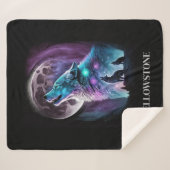 Yellowstone Wolf Sherpa Blanket Sherpadecke (Vorderseite (Horizontal))