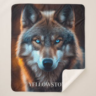 Yellowstone Wolf Sherpa Blanket Sherpadecke