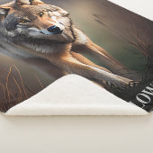 Yellowstone Wolf Sherpa Blanket Sherpadecke (3/4)