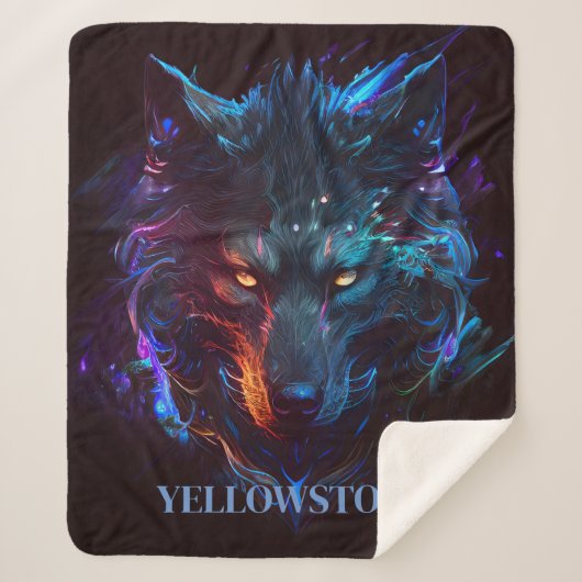 Yellowstone Wolf Sherpa Blanket Sherpadecke (Vorderseite)