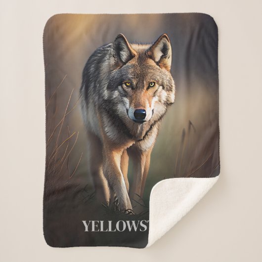 Yellowstone Wolf Sherpa Blanket Sherpadecke (Vorderseite)