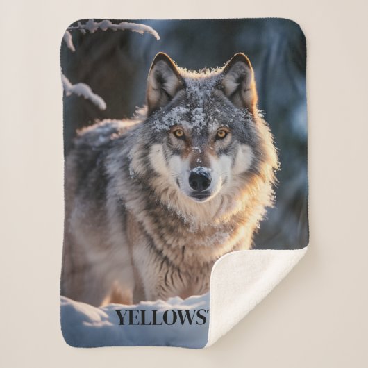 Yellowstone Wolf Sherpa Blanket Sherpadecke (Vorderseite)