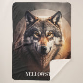 Yellowstone Wolf Sherpa Blanket Sherpadecke (Vorderseite)