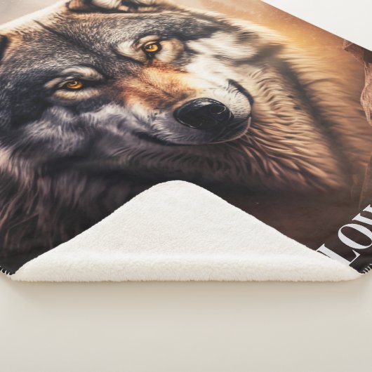 Yellowstone Wolf Sherpa Blanket Sherpadecke (3/4)