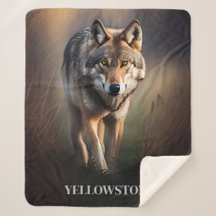 Yellowstone Wolf Sherpa Blanket Sherpadecke