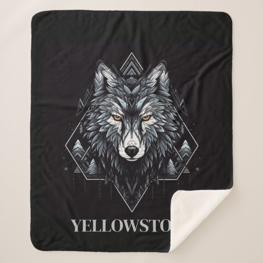 Yellowstone Wolf Sherpa Blanket Sherpadecke (Vorderseite)