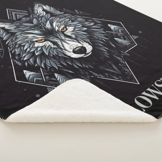 Yellowstone Wolf Sherpa Blanket Sherpadecke (3/4)