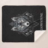 Yellowstone Wolf Sherpa Blanket Sherpadecke (Vorderseite (Horizontal))