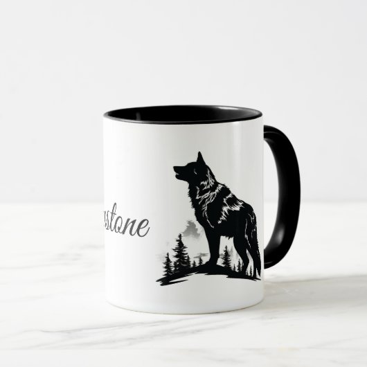 Yellowstone Wolf Tasse (VorderseiteRechts)