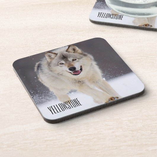 Yellowstone Wolf Untersetzer Set (Linke Seite)