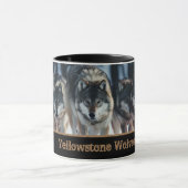 Yellowstone Wölfe Kaffeemaschine Tasse Zwei-Tone (Zentrum)