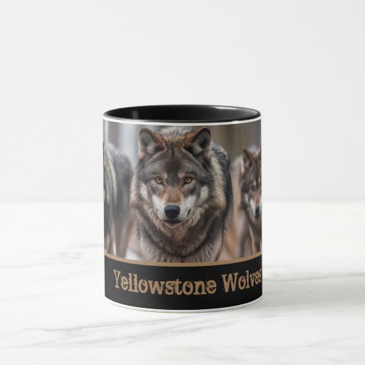 Yellowstone Wölfe Kaffeemaschine Tasse Zwei-Tone (Zentrum)