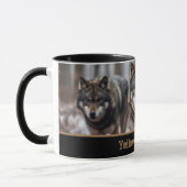 Yellowstone Wölfe Kaffeemaschine Tasse Zwei-Tone (Links)
