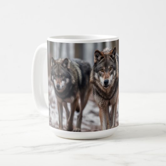 Yellowstone Wölfe Kaffeepause Tasse (Vorderseite Links)