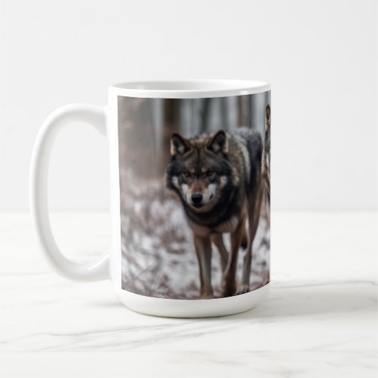 Yellowstone Wölfe Kaffeepause Tasse (Links)