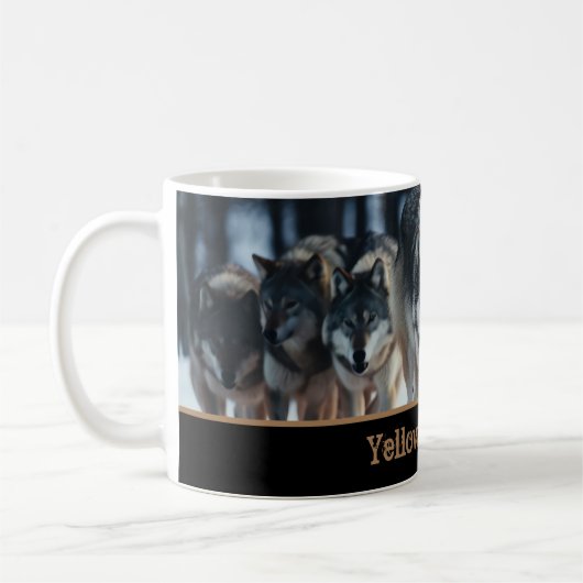Yellowstone Wölfe Kaffeepause Tasse (Links)