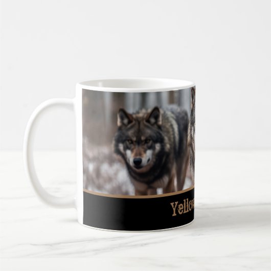 Yellowstone Wölfe Kaffeepause Tasse (Links)