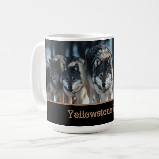 Yellowstone Wölfe Kaffeepause Tasse (Vorderseite Links)