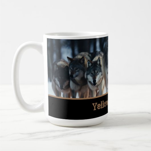 Yellowstone Wölfe Kaffeepause Tasse (Links)