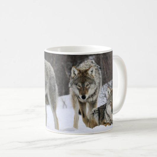 Yellowstone Wölfe Kaffeepause Tasse (VorderseiteRechts)