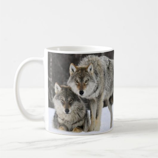 Yellowstone Wölfe Kaffeepause Tasse (Links)
