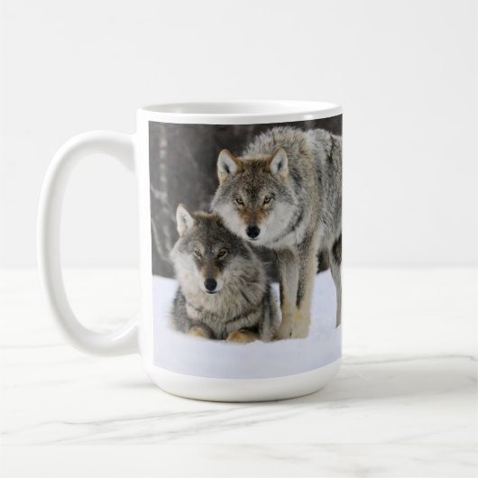 Yellowstone Wölfe Kaffeepause Tasse (Links)