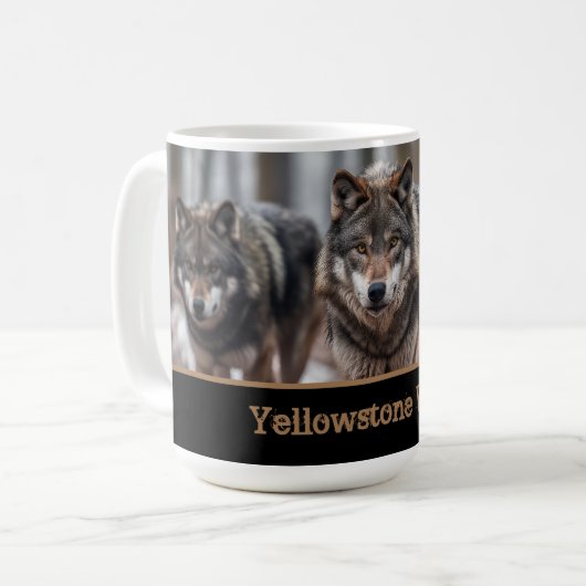 Yellowstone Wölfe Kaffeepause Tasse (Vorderseite Links)