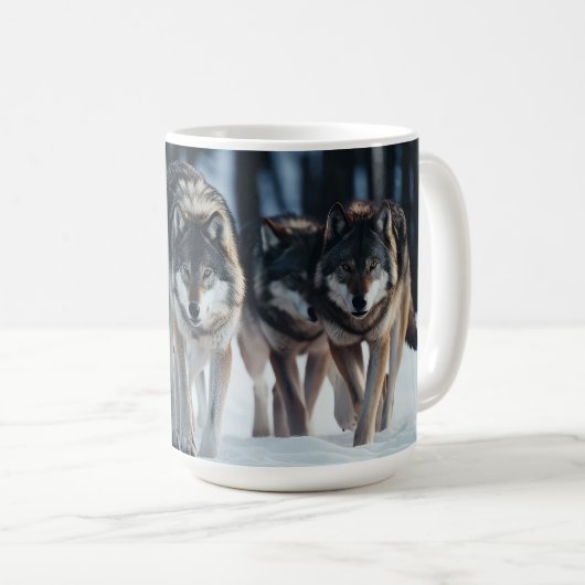 Yellowstone Wölfe Kaffeepause Tasse (VorderseiteRechts)