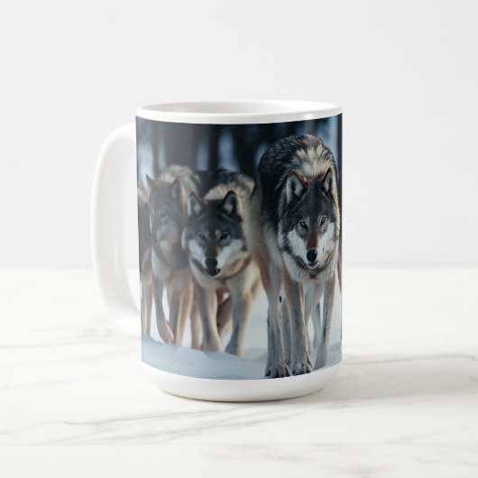 Yellowstone Wölfe Kaffeepause Tasse (Vorderseite Links)