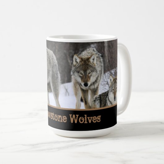 Yellowstone Wölfe Kaffeepause Tasse (VorderseiteRechts)