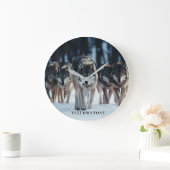 Yellowstone Wolves Große Wanduhr (Zuhause)