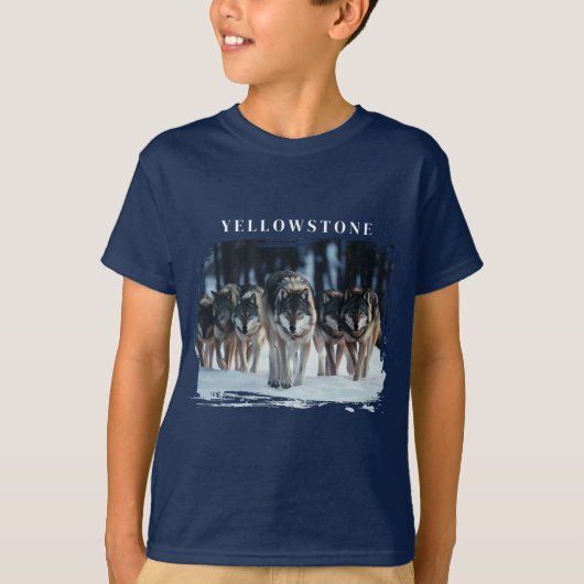 Yellowstone Wolves Kids T-Shirt (Vorderseite)