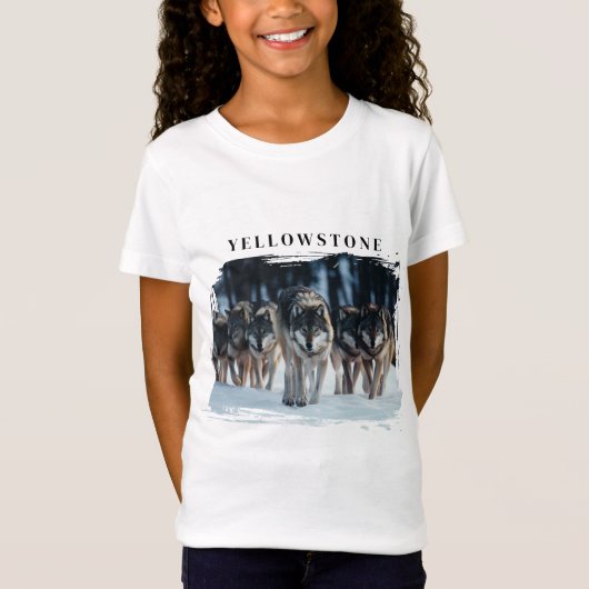 Yellowstone Wolves Kids T-Shirt (Vorderseite)