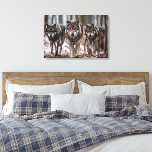 Yellowstone Wolves Leinwand Art (Insitu (Schlafzimmer))