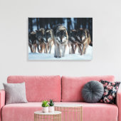 Yellowstone Wolves Leinwand Art (Insitu (Wohnzimmer))