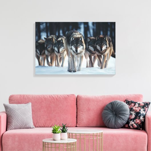 Yellowstone Wolves Leinwand Art (Insitu (Wohnzimmer))