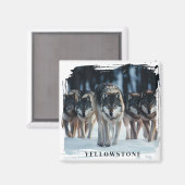 Yellowstone Wolves Magnet (Vorderseite/Rückseite)