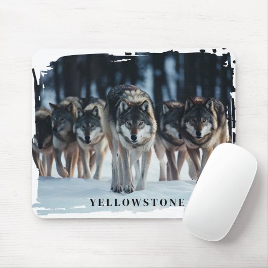 Yellowstone Wolves Mousepad (Mit Mouse)