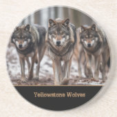 Yellowstone Wolves Sandstone Untersetzer (Vorne)