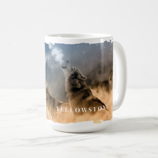 Yellowstone Wolves-Tasse Kaffeetasse (VorderseiteRechts)