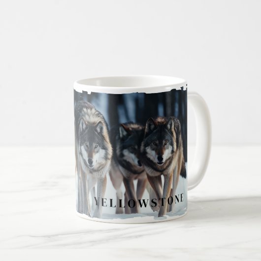 Yellowstone Wolves-Tasse Kaffeetasse (VorderseiteRechts)