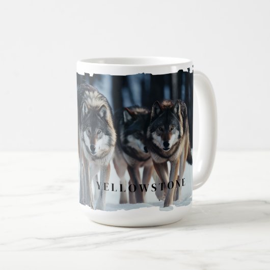 Yellowstone Wolves-Tasse Kaffeetasse (VorderseiteRechts)